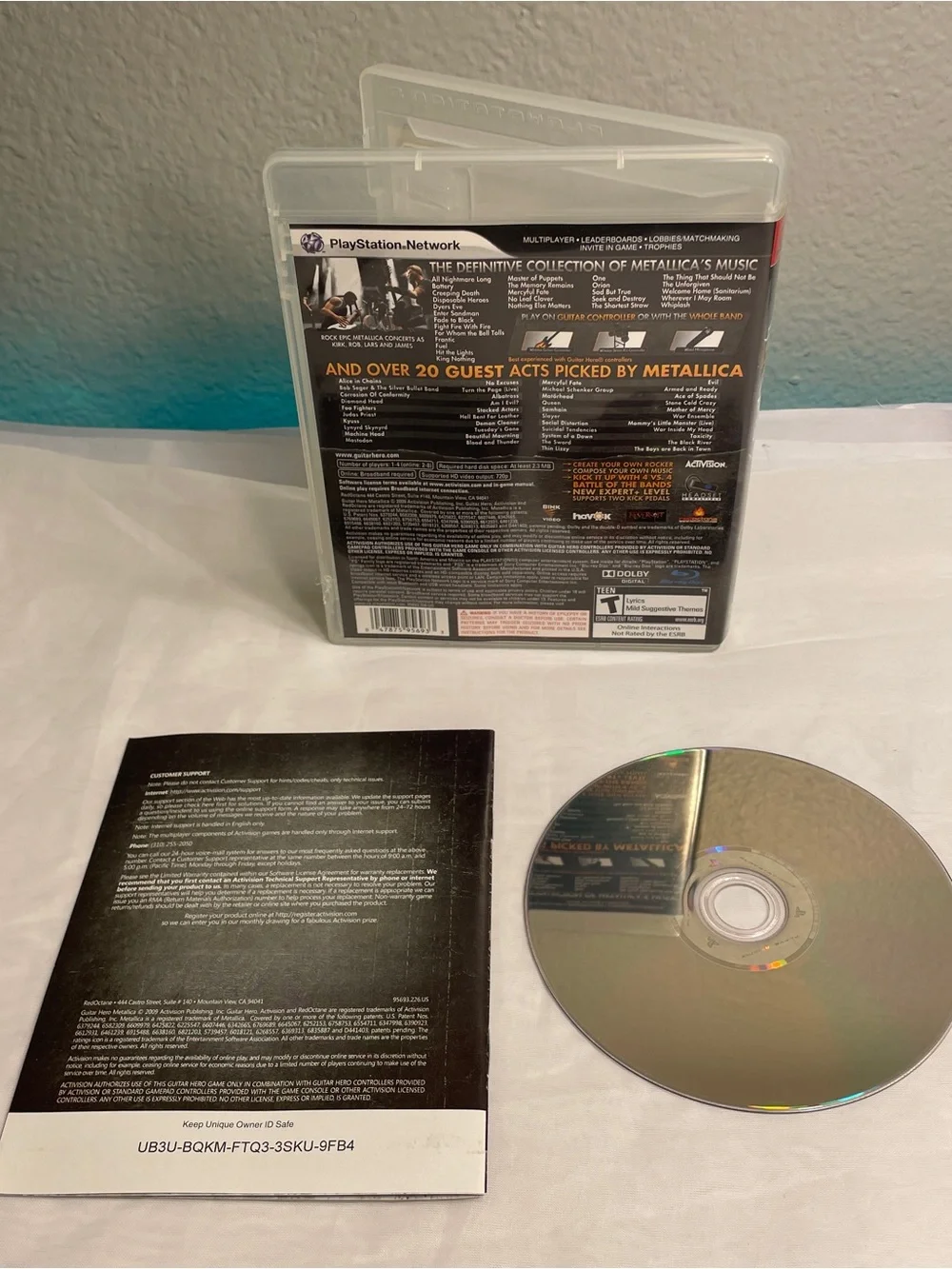 Guitar Hero: Metallica (Sony PlayStation 3 PS3, 2009) PS3 Complete Tested Works